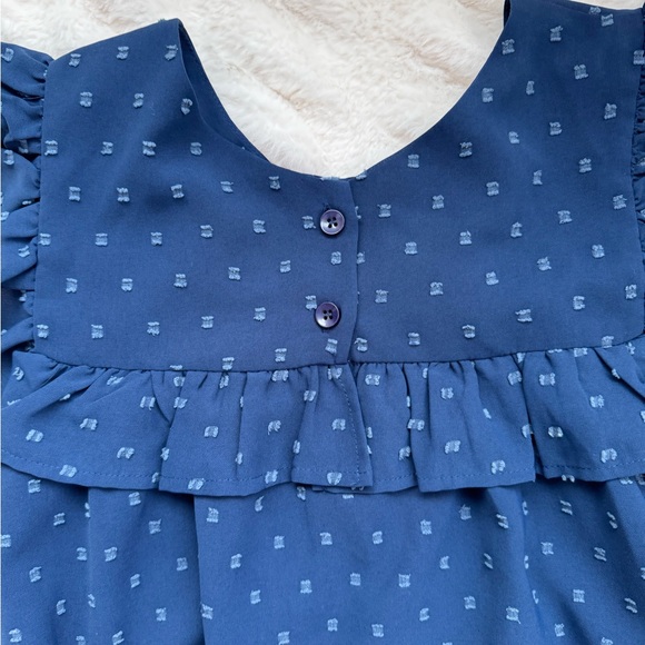 Blue Ruffle Kids Dress - Picture 4 of 8